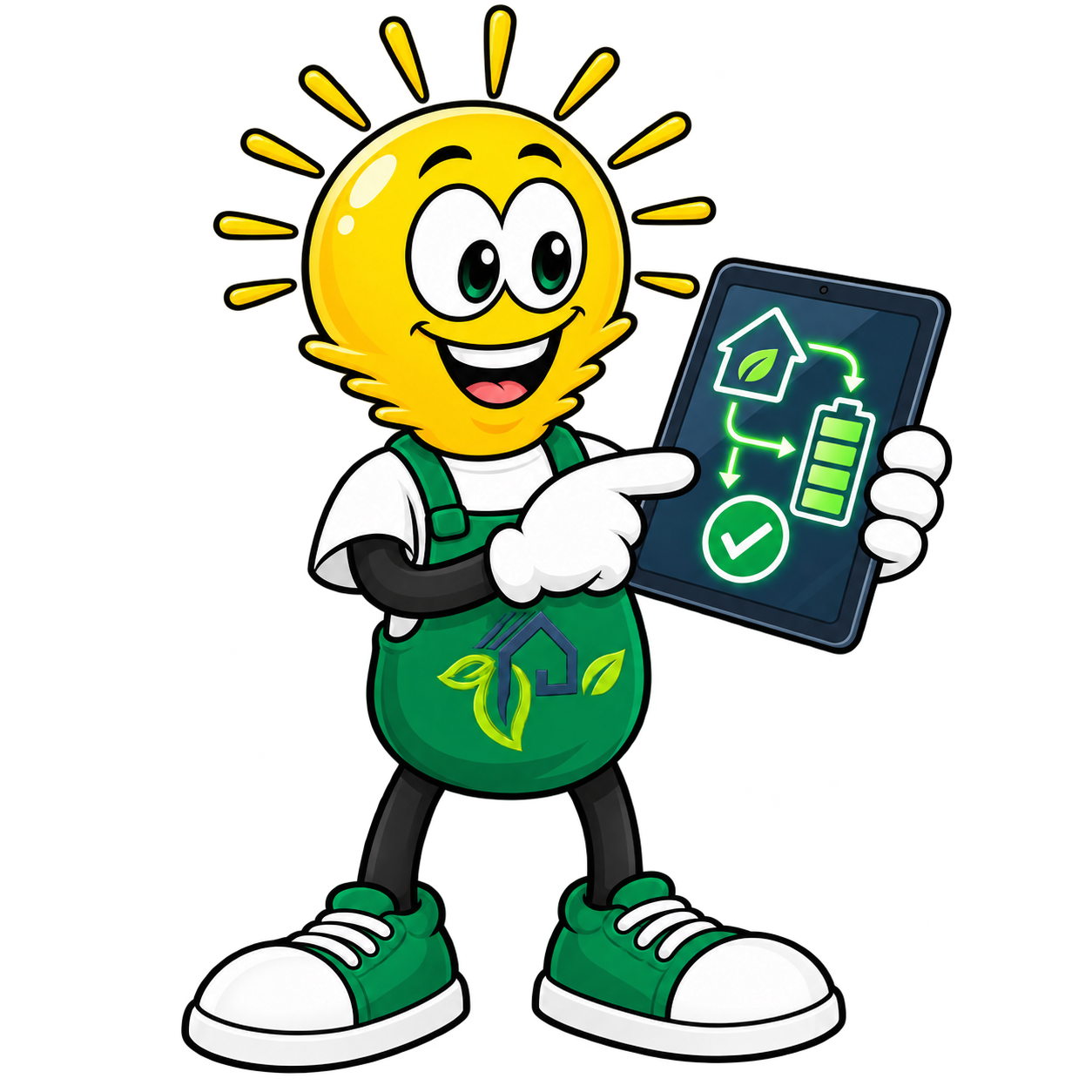 Stromi überwacht Energieflüsse auf einem Tablet.
